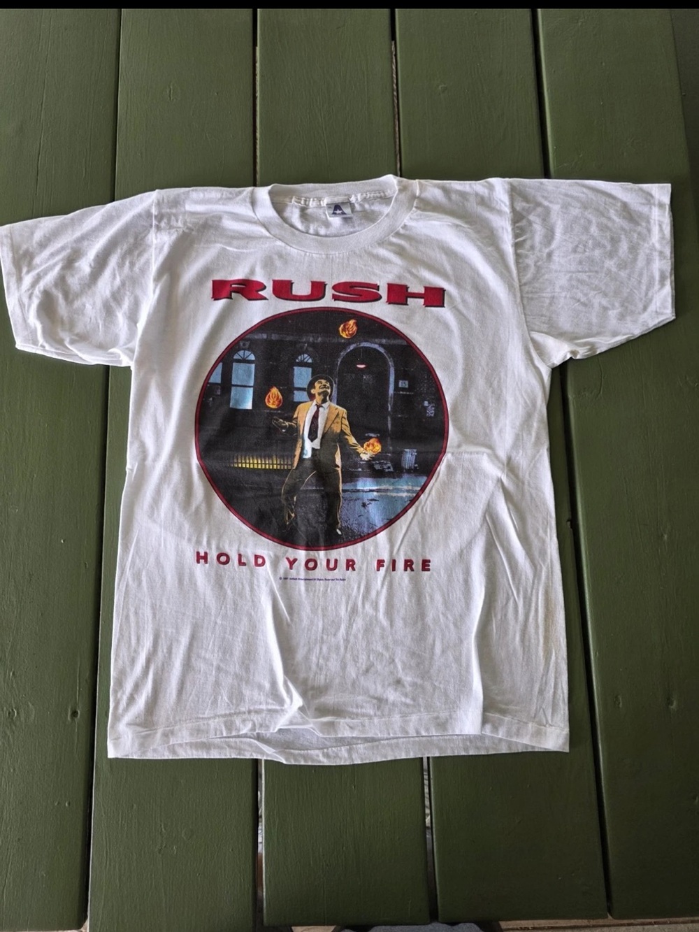 Vintage RUSH T Shirt Hold your Fire 1987 concert rock band Deadstock Single